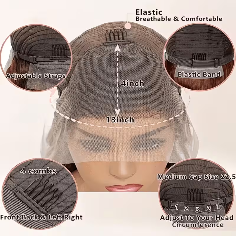 Perruque ondulée brun chocolat vue 4