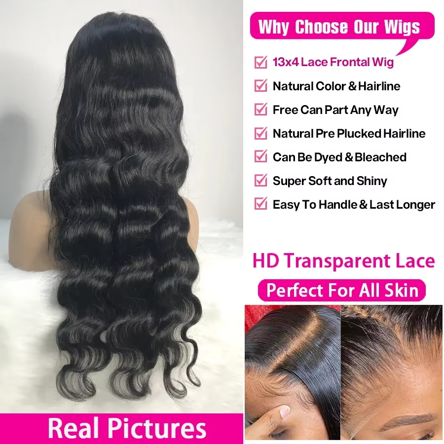 Perruque ondulée cheveux naturels longue vue 4