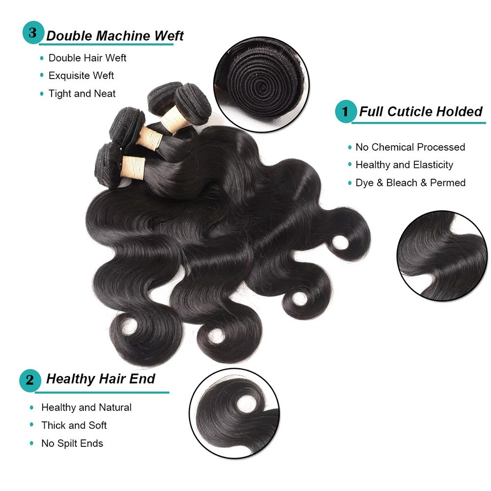 Perruque ondulée cheveux naturels vue 4