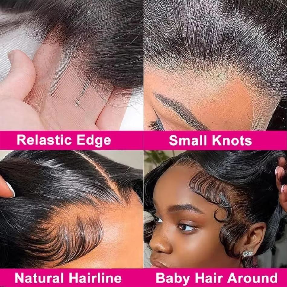 Perruque ondulée cheveux naturels — porté